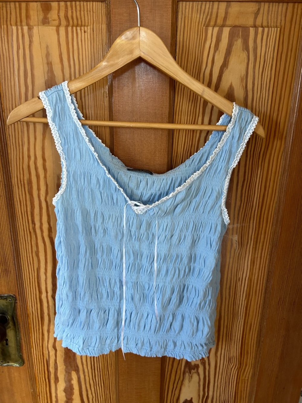 Vintage Quilted Tank Baby Blue Large